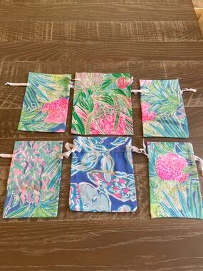 Brand New Set of 6 Lilly Pulitzer Jewelry Pouches